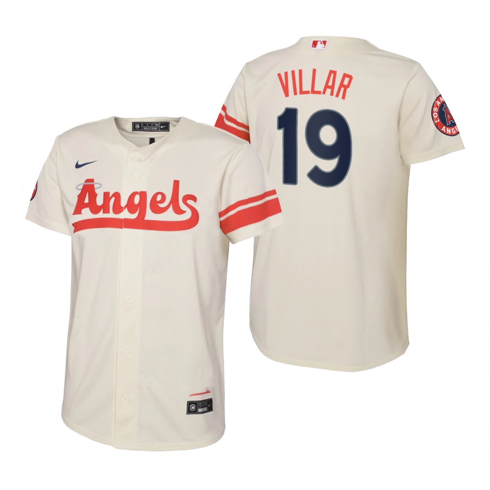 Youth Los Angeles Angels Jonathan Villar Cream 2022 City Connect Replica Jersey Youth Los Angeles Angels Jonathan Villar Cream 2022 City Connect Replica Jersey
