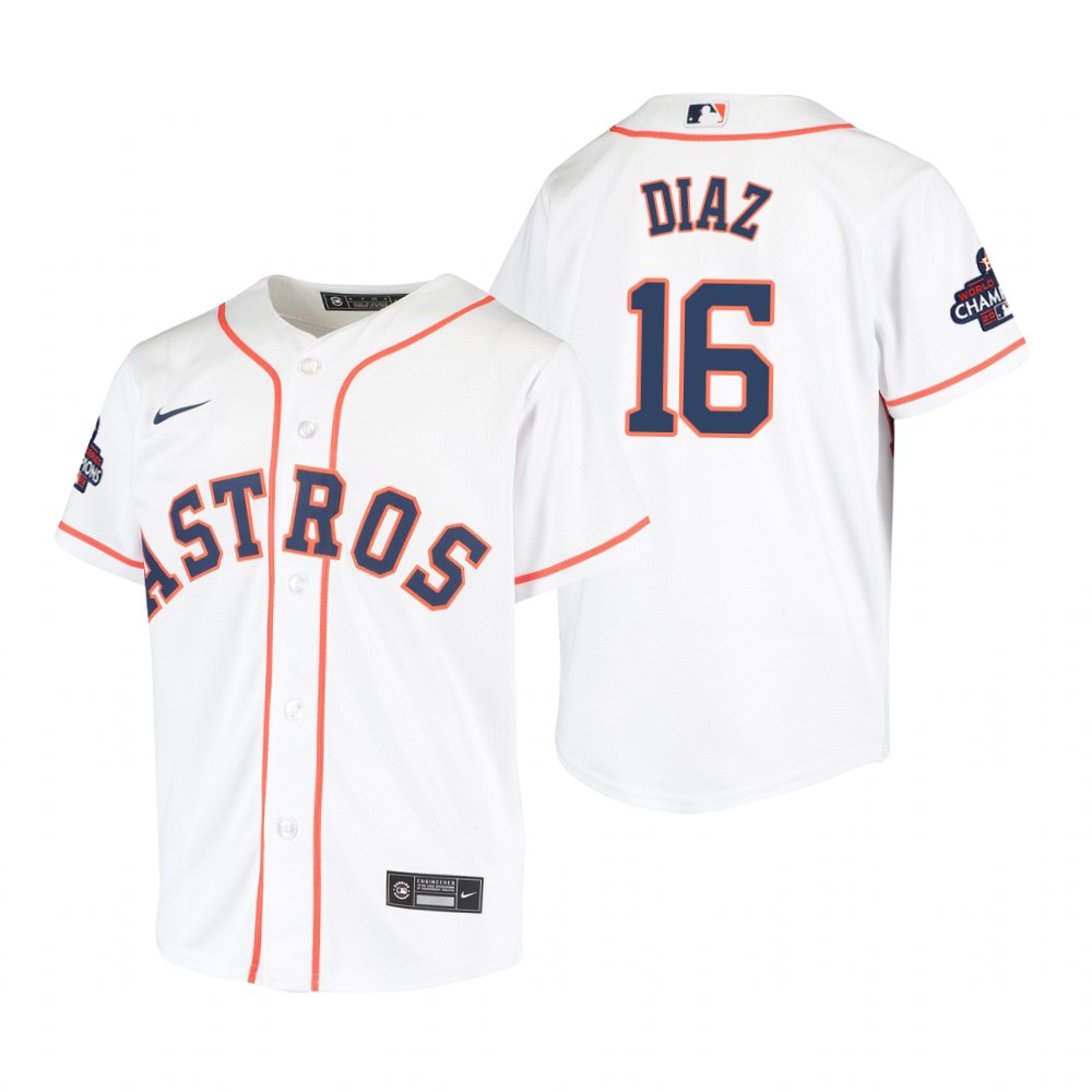 Youth Houston Astros Aledmys Diaz White 2022 World Series Champions Replica Jersey Youth Houston Astros Aledmys Diaz White 2022 World Series Champions Replica Jersey