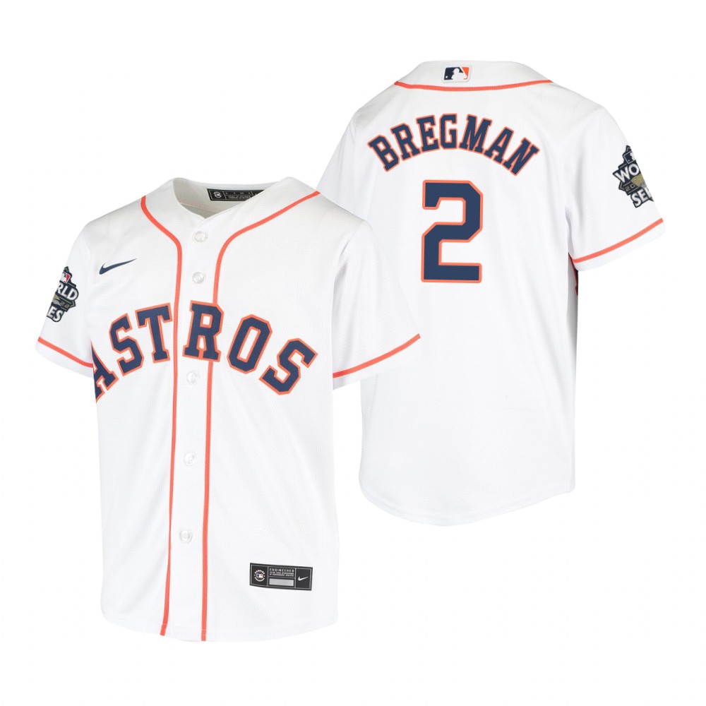 Youth Houston Astros Alex Bregman White 2022 World Series Replica Jersey Youth Houston Astros Alex Bregman White 2022 World Series Replica Jersey