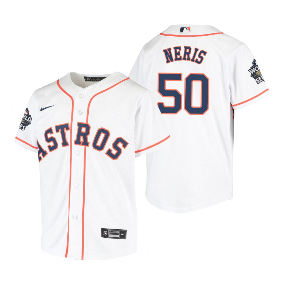 Youth Houston Astros Hector Neris White 2022 World Series Replica Jersey Youth Houston Astros Hector Neris White 2022 World Series Replica Jersey