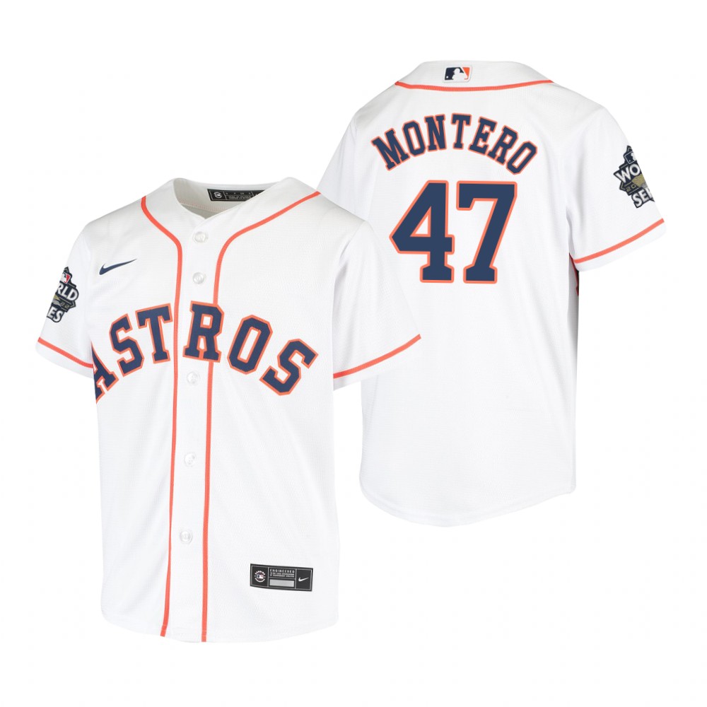 Youth Houston Astros Rafael Montero White 2022 World Series Replica Jersey
