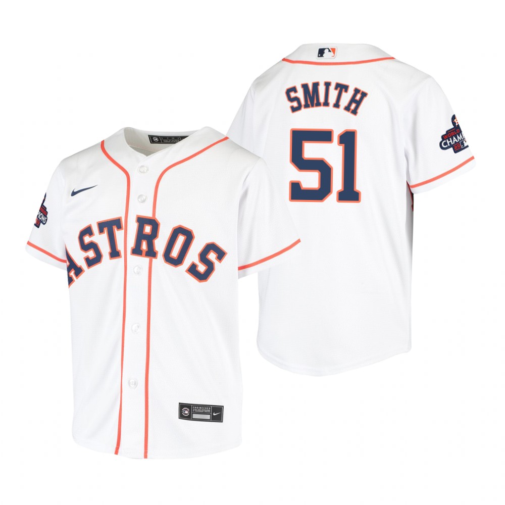 Youth Houston Astros Will Smith White 2022 World Series Champions Replica Jersey Youth Houston Astros Will Smith White 2022 World Series Champions Replica Jersey