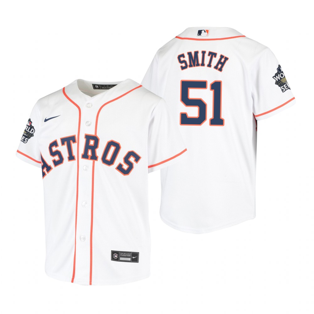 Youth Houston Astros Will Smith White 2022 World Series Replica Jersey Youth Houston Astros Will Smith White 2022 World Series Replica Jersey