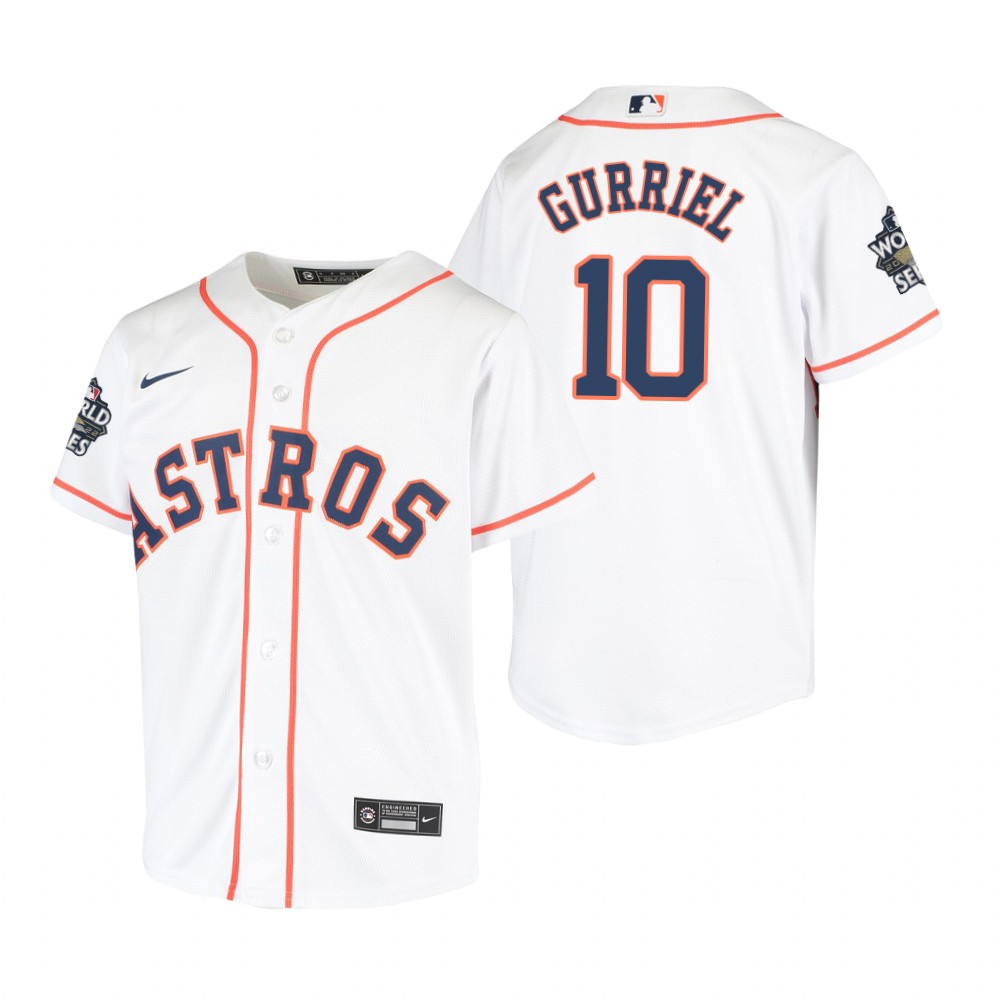 Youth Houston Astros Yuli Gurriel White 2022 World Series Replica Jersey Youth Houston Astros Yuli Gurriel White 2022 World Series Replica Jersey