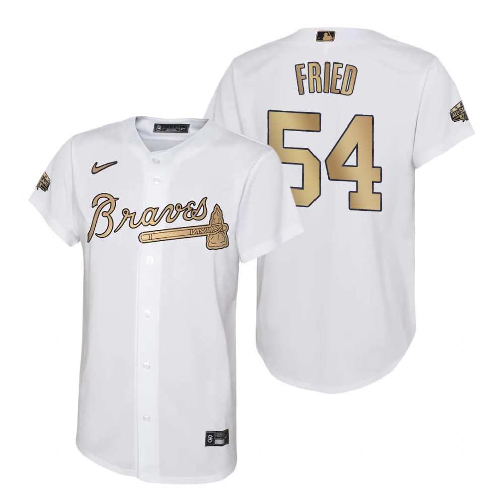 Youth Atlanta Braves Max Fried White Replica Jersey 2022 MLB All-Star Game