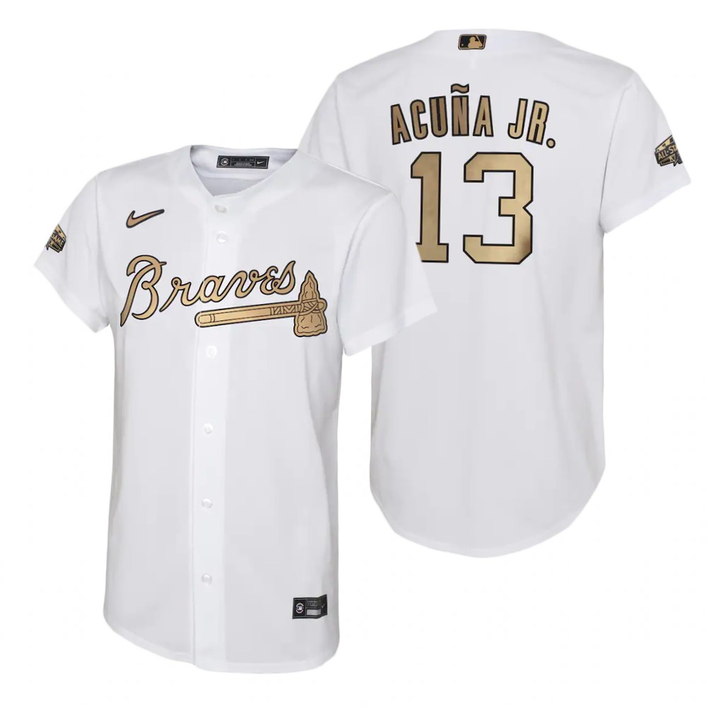 Youth Atlanta Braves Ronald Acuna Jr. White Replica Jersey 2022 MLB All-Star Game