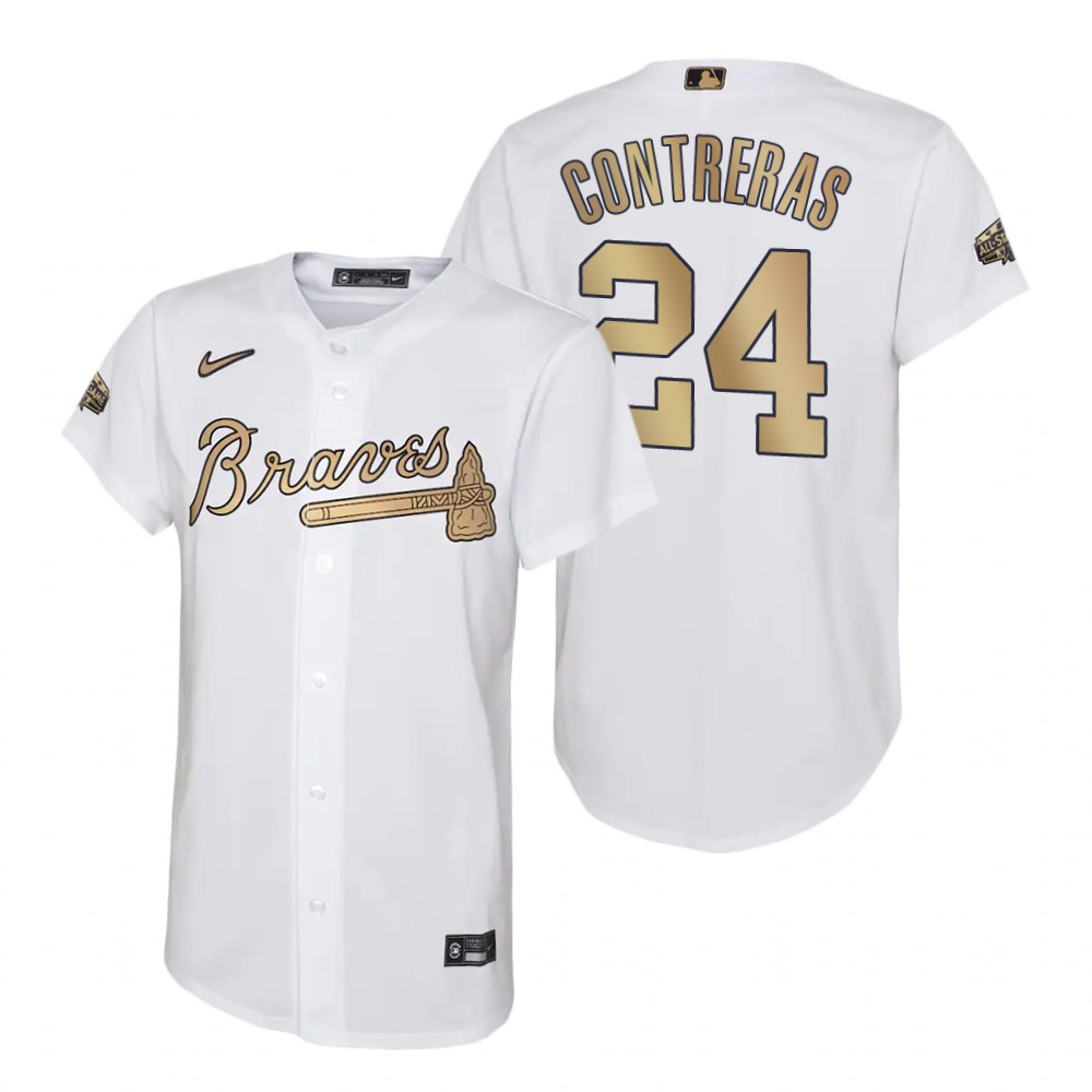 Youth Atlanta Braves William Contreras White Replica Jersey 2022 MLB All-Star Game