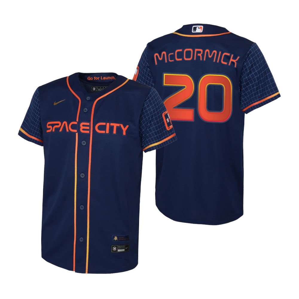 Youth Houston Astros Chas McCormick Nike Navy 2022 City Connect Replica Jersey