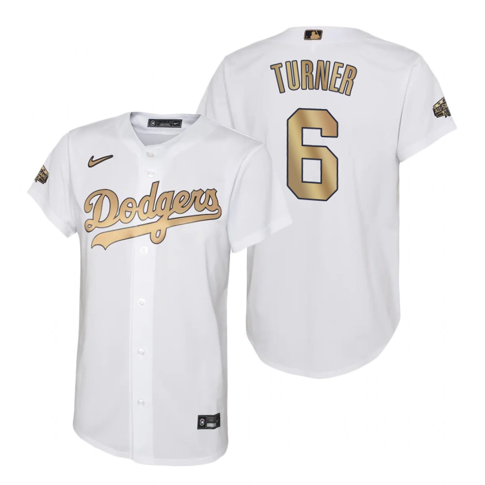 Youth Los Angeles Dodgers Trea Turner White Replica Jersey 2022 MLB All-Star Game