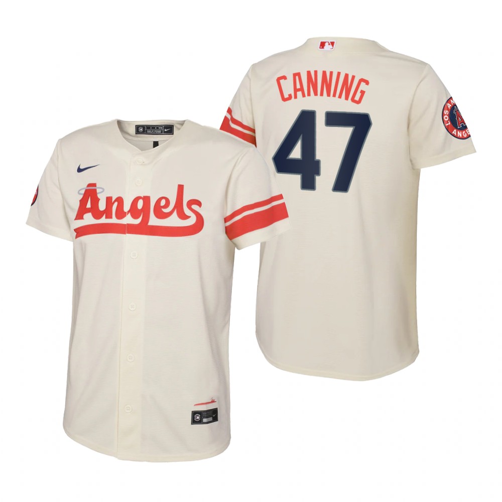Youth Los Angeles Angels Griffin Canning Nike Cream 2022 City Connect Replica Jersey Youth Los Angeles Angels Griffin Canning Nike Cream 2022 City Connect Replica Jersey