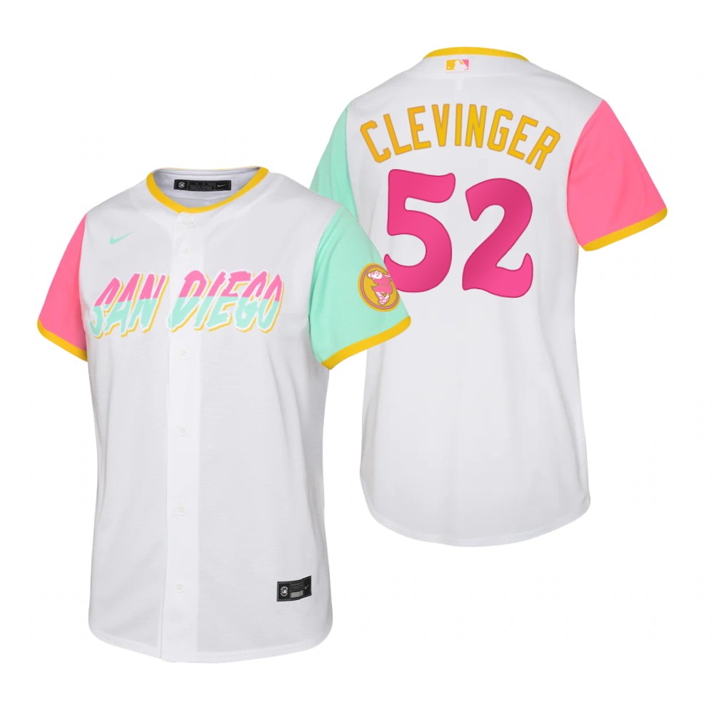 Youth San Diego Padres Mike Clevinger White 2022 City Connect Replica Jersey Youth San Diego Padres Mike Clevinger White 2022 City Connect Replica Jersey