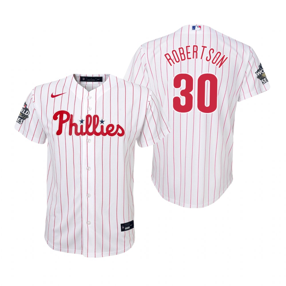 Youth Philadelphia Phillies David Robertson White 2022 World Series Replica Jersey Youth Philadelphia Phillies David Robertson White 2022 World Series Replica Jersey