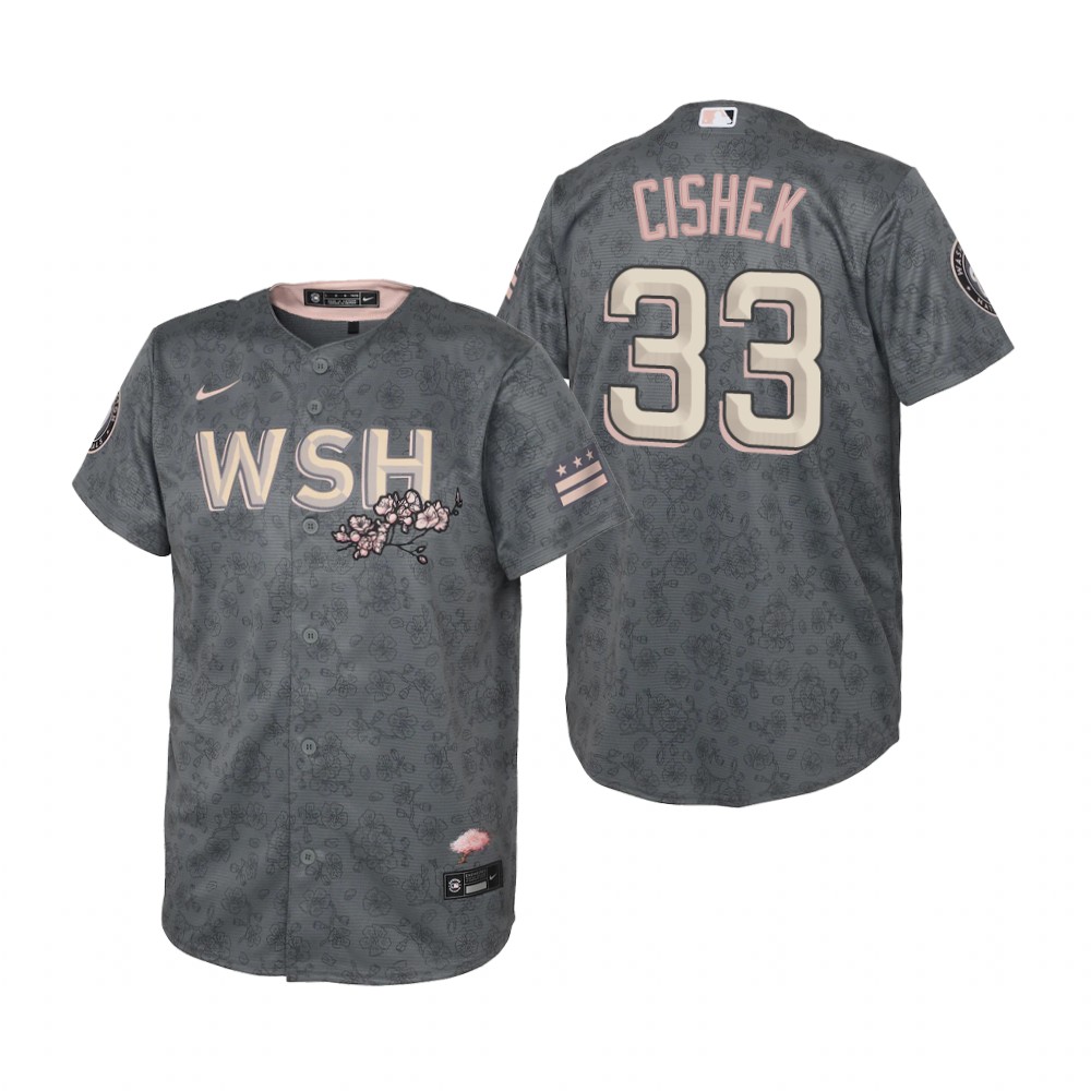 Youth Washington Nationals Steve Cishek Gray 2022 City Connect Replica Jersey Youth Washington Nationals Steve Cishek Gray 2022 City Connect Replica Jersey