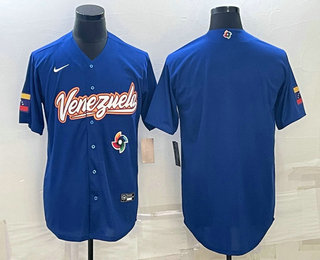 Men's Venezuela Baseball Blank 2023 WBC Jersey - Royal Men's Venezuela Baseball Blank 2023 WBC Jersey - Royal