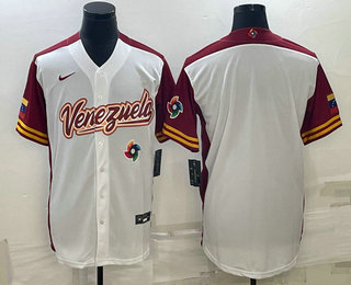 Men's Venezuela Baseball Blank 2023 WBC Jersey -  White