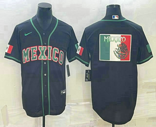 Men's Mexico Baseball 2023 Black World Big Logo Classic Jersey