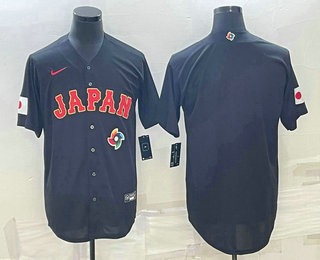 Men's Japan Baseball Blank 2023 WBC Jersey - Black Men's Japan Baseball Blank 2023 WBC Jersey - Black