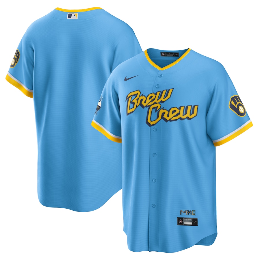 Milwaukee Brewers Nike Powder Blue 2022 City Connect Replica Team Jersey - Mans
