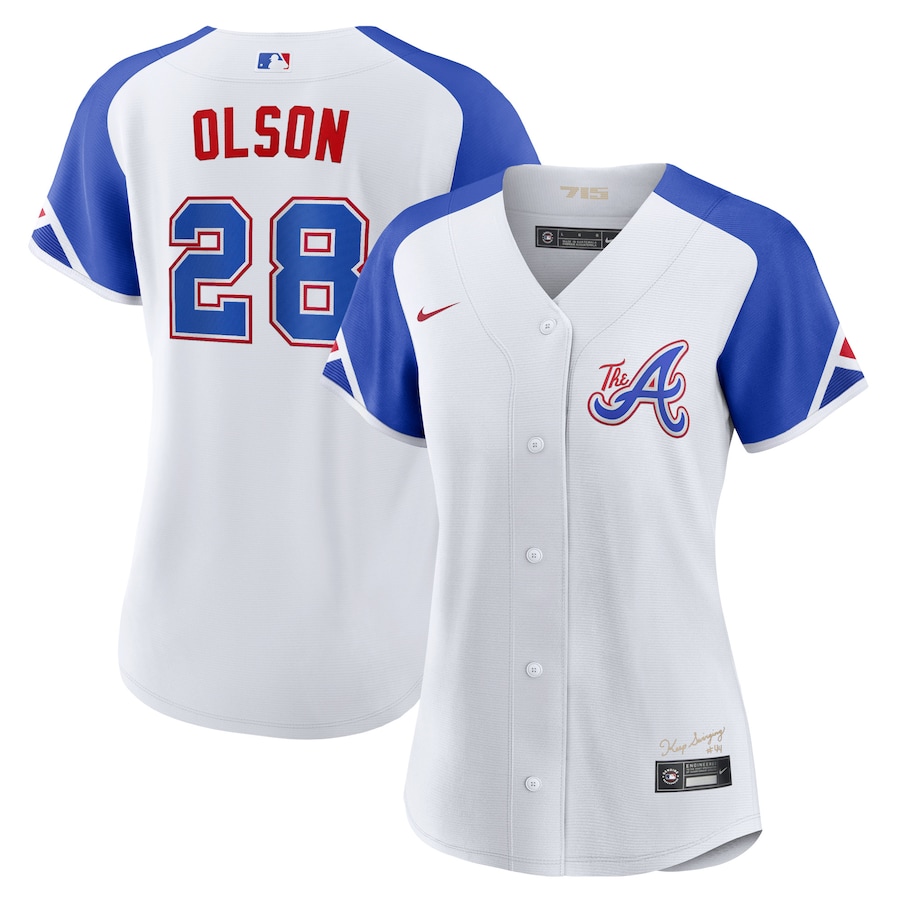 Atlanta Braves Matt Olson Nike White 2023 City Connect Replica Player Jersey - Womans