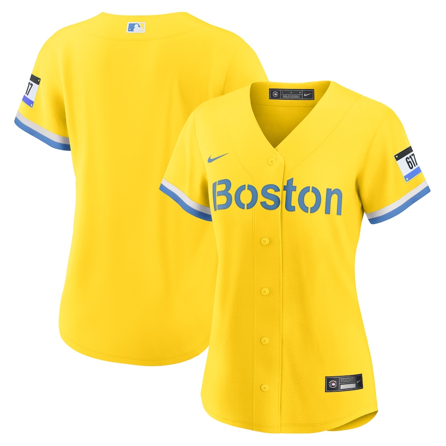 Boston Red Sox Nike Gold/Light Blue City Connect Replica Jersey - Womans