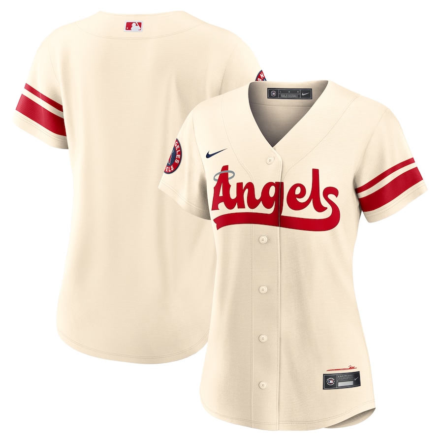 Los Angeles Angels Nike Cream 2022 City Connect Replica Team Jersey - Womans Los Angeles Angels Nike Cream 2022 City Connect Replica Team Jersey - Womans