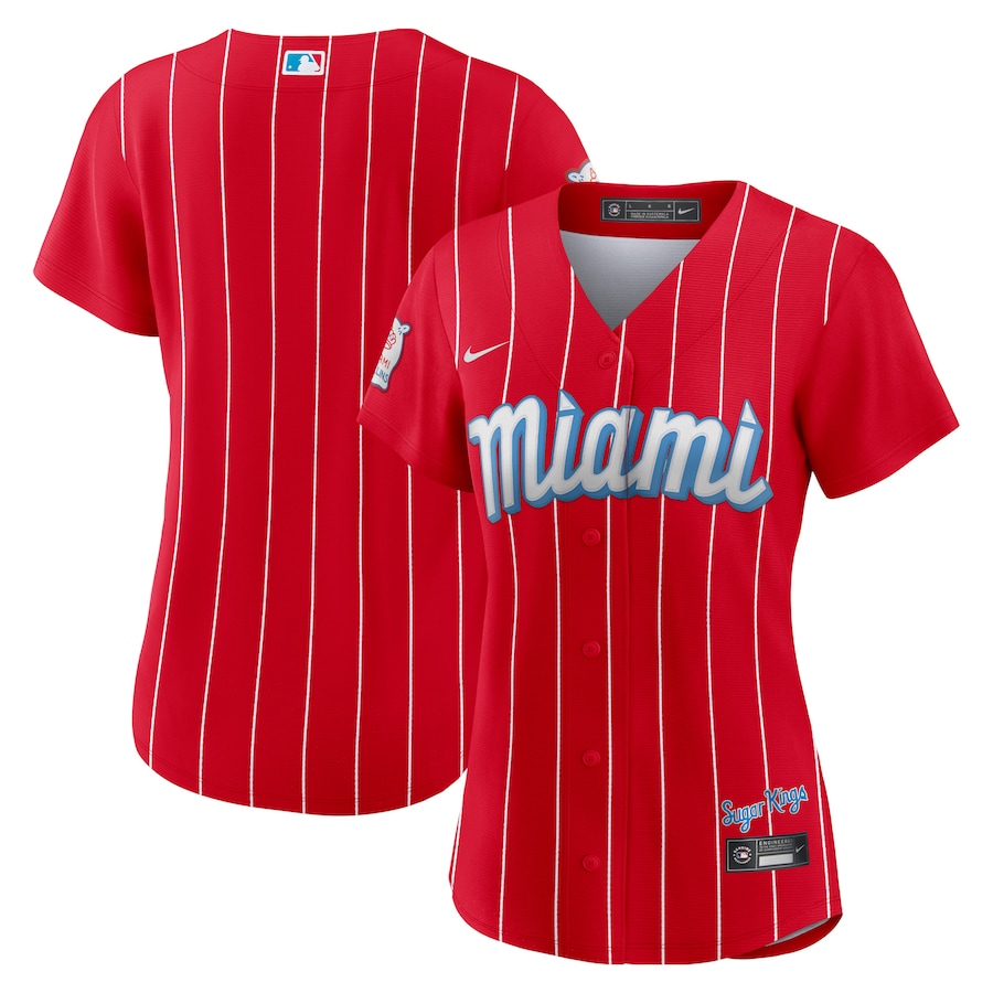 Miami Marlins Nike Red City Connect Replica Team Jersey - Womans Miami Marlins Nike Red City Connect Replica Team Jersey - Womans