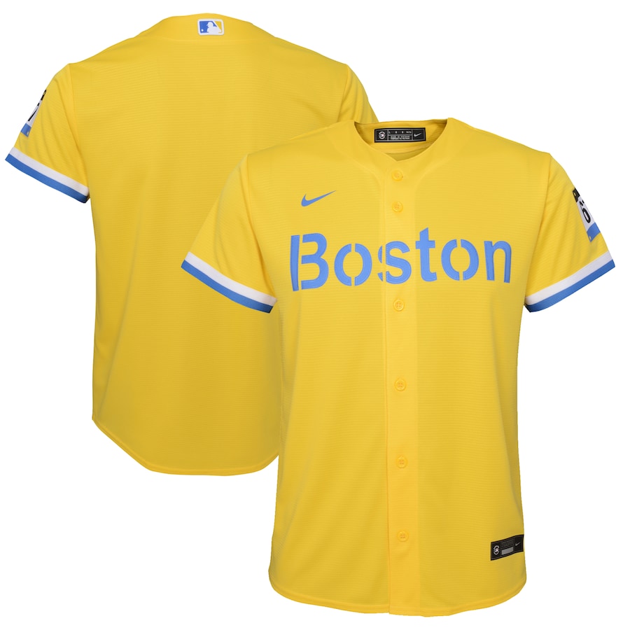 Boston Red Sox Nike Gold/Light Blue City Connect Replica Team Jersey - Youth Boys Boston Red Sox Nike Gold/Light Blue City Connect Replica Team Jersey - Youth Boys