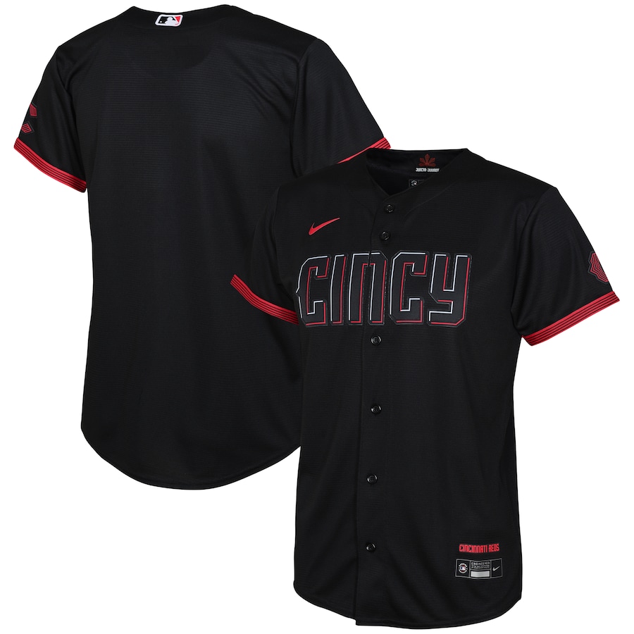 Cincinnati Reds Nike Black 2023 City Connect Replica Jersey - Youth Boys Cincinnati Reds Nike Black 2023 City Connect Replica Jersey - Youth Boys
