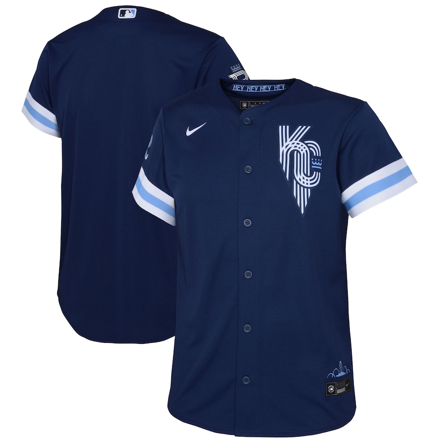 Kansas City Royals Nike Navy 2022 City Connect Replica Jersey - Youth Boys Kansas City Royals Nike Navy 2022 City Connect Replica Jersey - Youth Boys