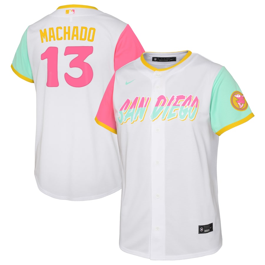 San Diego Padres Manny Machado Nike White 2022 City Connect Replica Player Jersey - Youth Boys