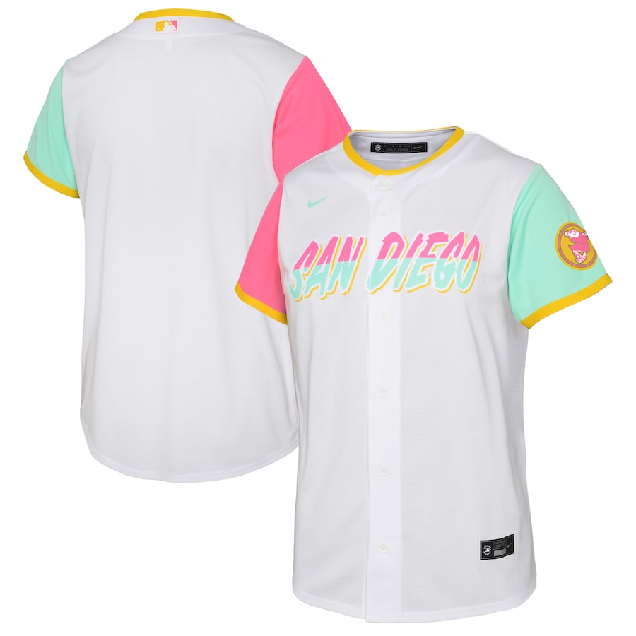 San Diego Padres Nike White 2022 City Connect Replica Team Jersey - Youth Boys San Diego Padres Nike White 2022 City Connect Replica Team Jersey - Youth Boys