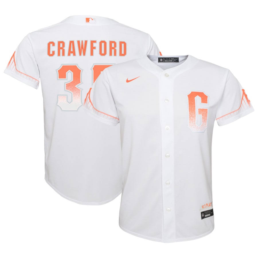San Francisco Giants Brandon Crawford Nike White City Connect Replica Player Jersey - Youth Boys