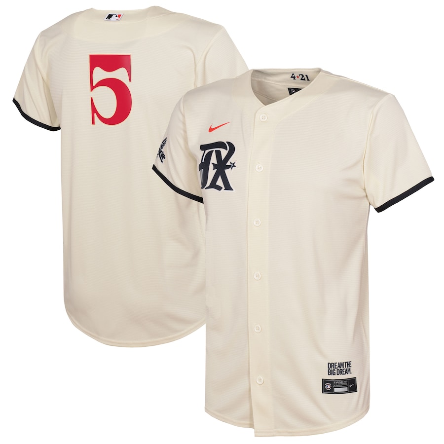 Texas Rangers Corey Seager Nike Cream 2023 City Connect Replica Player Jersey - Youth Boys Texas Rangers Corey Seager Nike Cream 2023 City Connect Replica Player Jersey - Youth Boys
