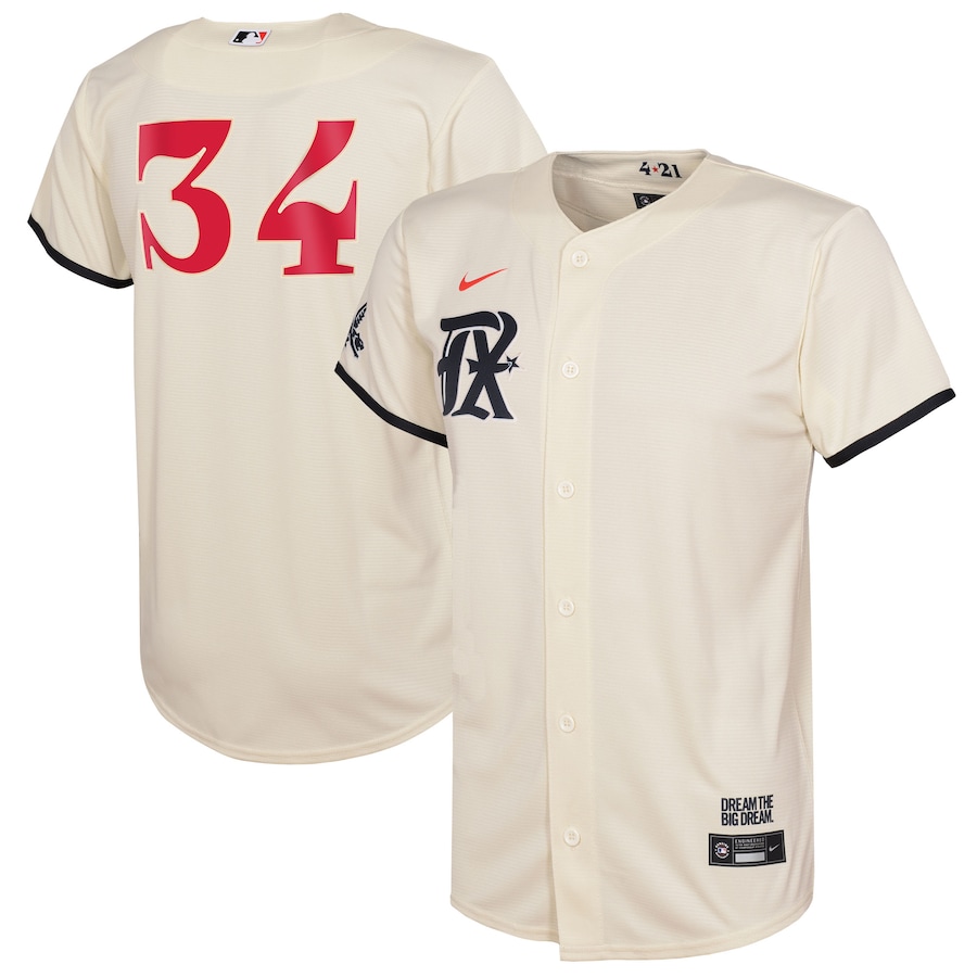 Texas Rangers Nolan Ryan Nike Cream 2023 City Connect Replica Player Jersey - Youth Boys