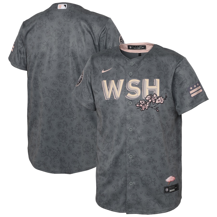 Washington Nationals Nike Gray 2022 City Connect Replica Jersey - Youth Boys Washington Nationals Nike Gray 2022 City Connect Replica Jersey - Youth Boys