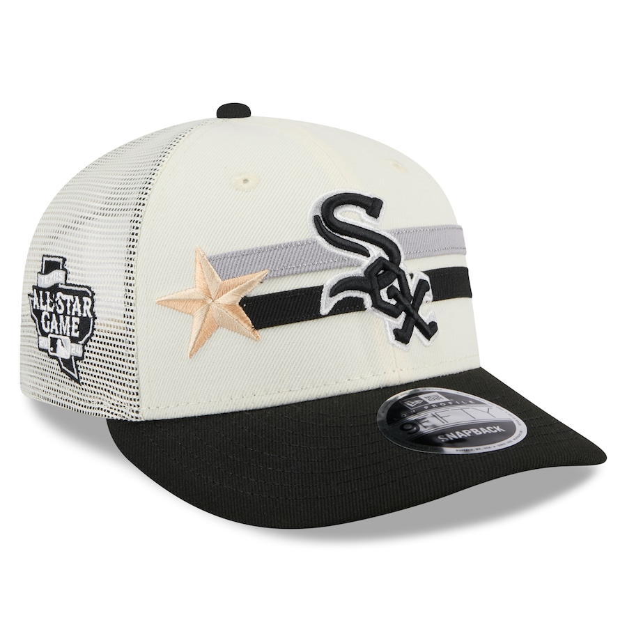 Chicago White Sox New Era 2024 MLB All-Star Game Workout Meshback Low Profile 9FIFTY Snapback Hat - Cream/Black Chicago White Sox New Era 2024 MLB All-Star Game Workout Meshback Low Profile 9FIFTY Snapback Hat - Cream/Black