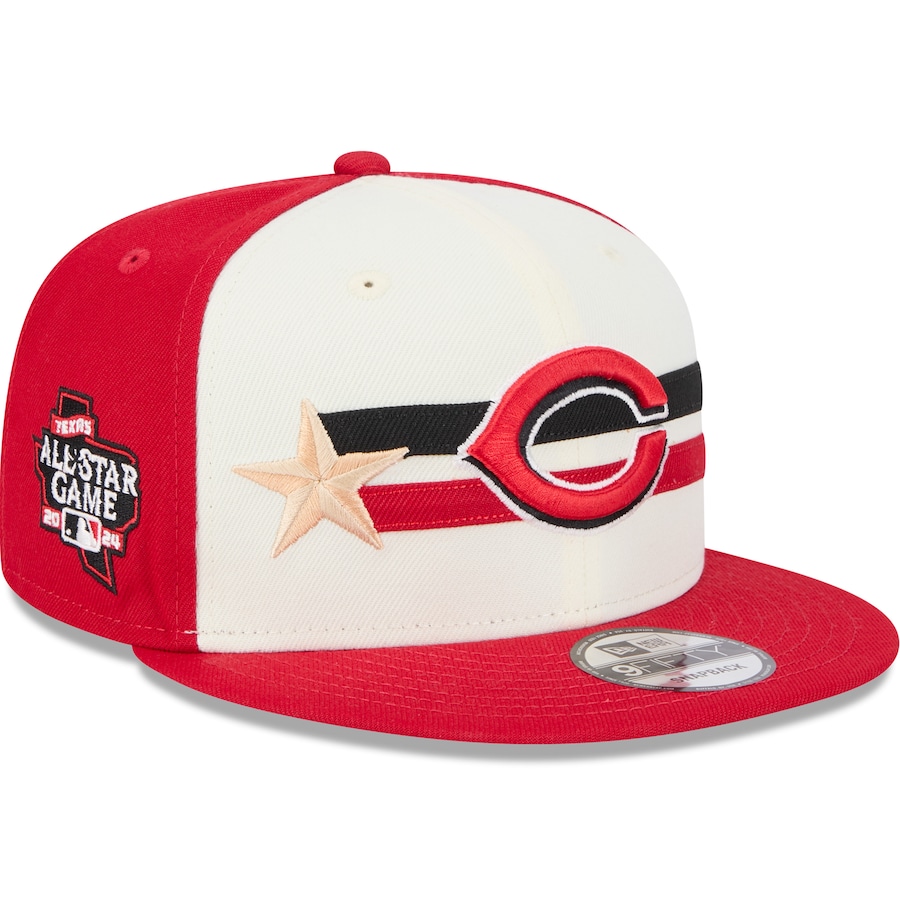 Cincinnati Reds New Era 2024 MLB All-Star Game Workout 9FIFTY Snapback Hat - Cream/Red