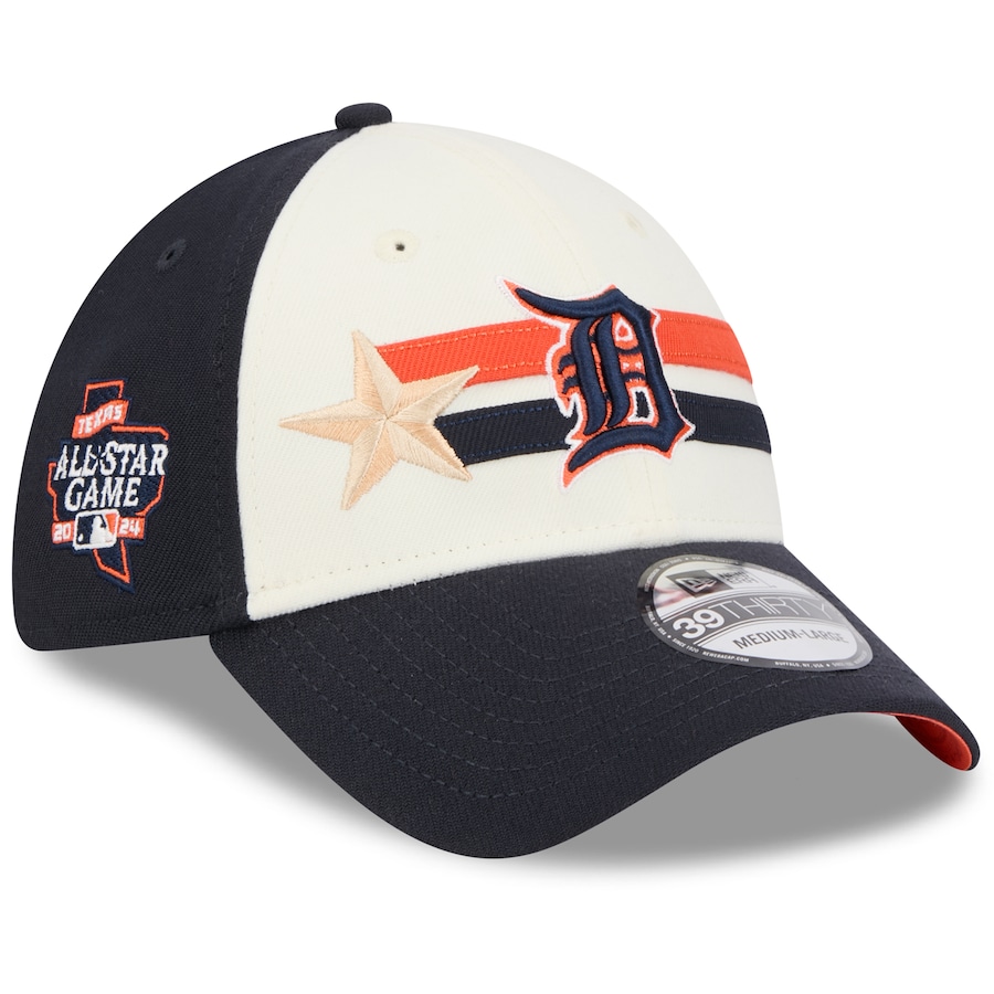 Detroit Tigers New Era 2024 MLB All-Star Game Workout 39THIRTY Flex Hat - Cream/Navy Detroit Tigers New Era 2024 MLB All-Star Game Workout 39THIRTY Flex Hat - Cream/Navy