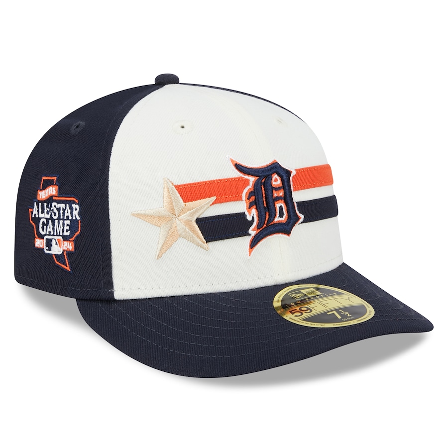 Detroit Tigers New Era 2024 MLB All-Star Game Workout Low Profile 59FIFTY Fitted Hat - Cream/Navy