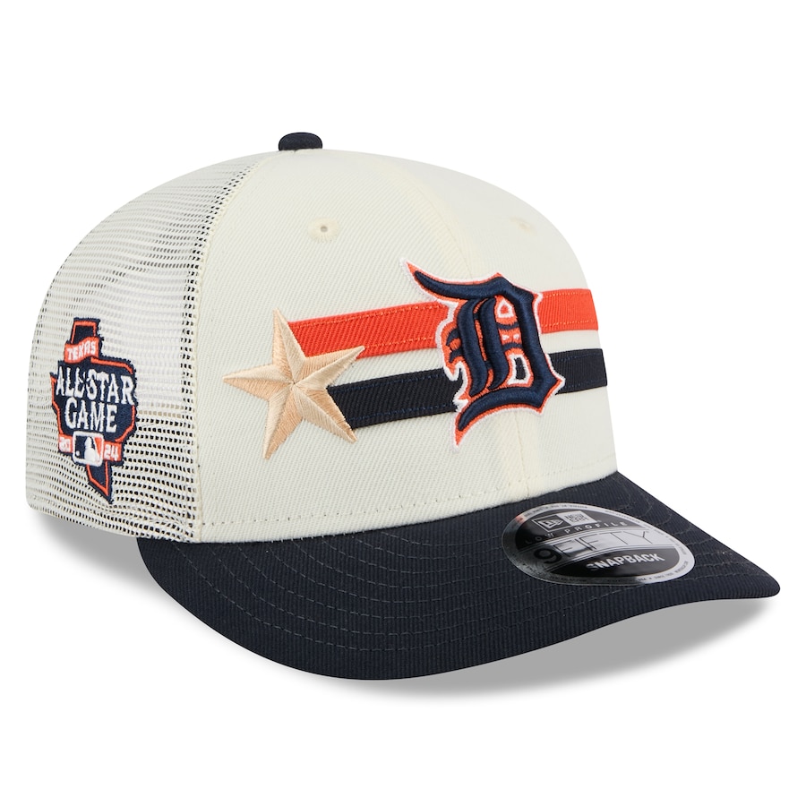 Detroit Tigers New Era 2024 MLB All-Star Game Workout Meshback Low Profile 9FIFTY Snapback Hat - Cream/Navy