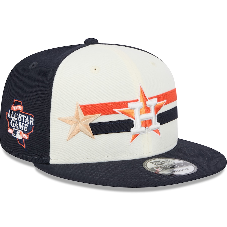 Houston Astros New Era 2024 MLB All-Star Game Workout 9FIFTY Snapback Hat - Cream/Navy