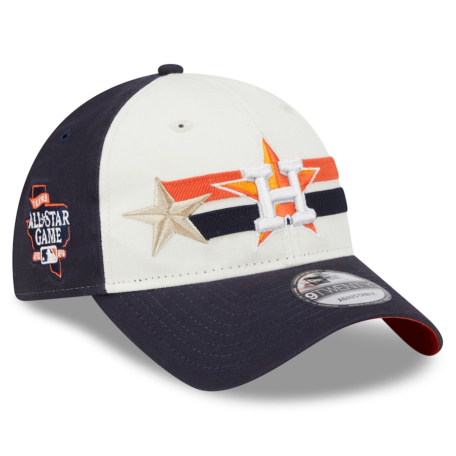 Houston Astros New Era 2024 MLB All-Star Game Workout 9TWENTY Adjustable Hat - Cream/Navy