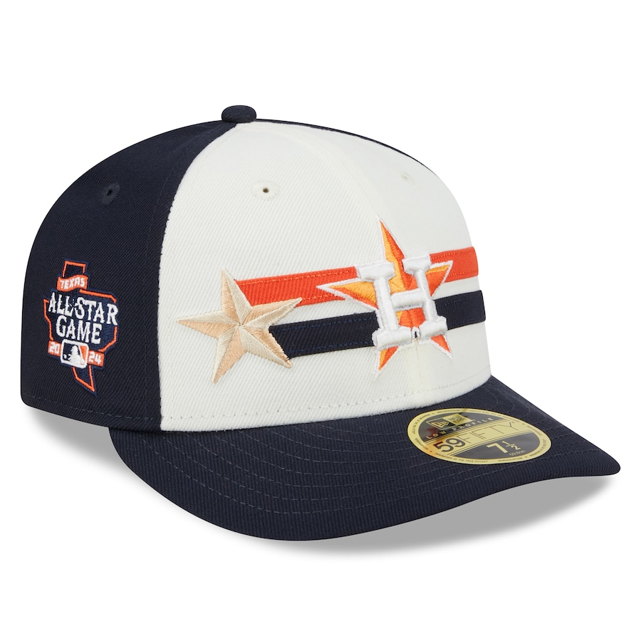 Houston Astros New Era 2024 MLB All-Star Game Workout Low Profile 59FIFTY Fitted Hat - Cream/Navy
