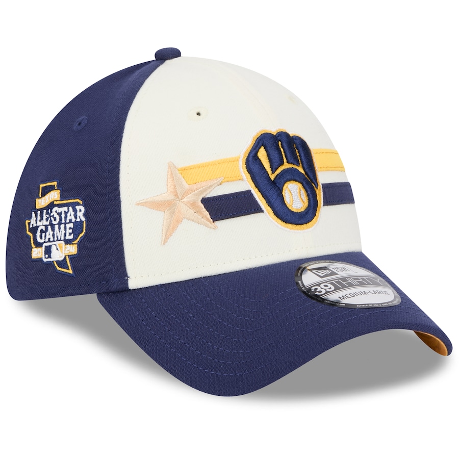 Milwaukee Brewers New Era 2024 MLB All-Star Game Workout 39THIRTY Flex Hat - Cream/Navy Milwaukee Brewers New Era 2024 MLB All-Star Game Workout 39THIRTY Flex Hat - Cream/Navy