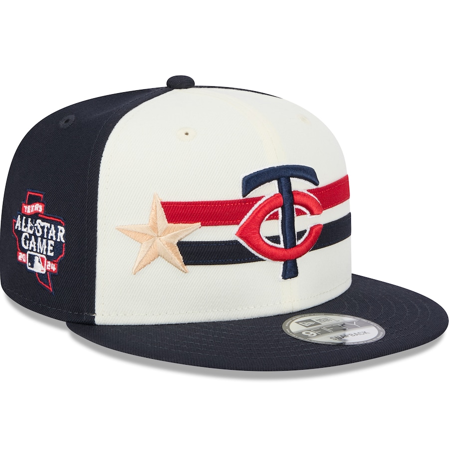 Minnesota Twins New Era 2024 MLB All-Star Game Workout 9FIFTY Snapback Hat - Cream/Navy