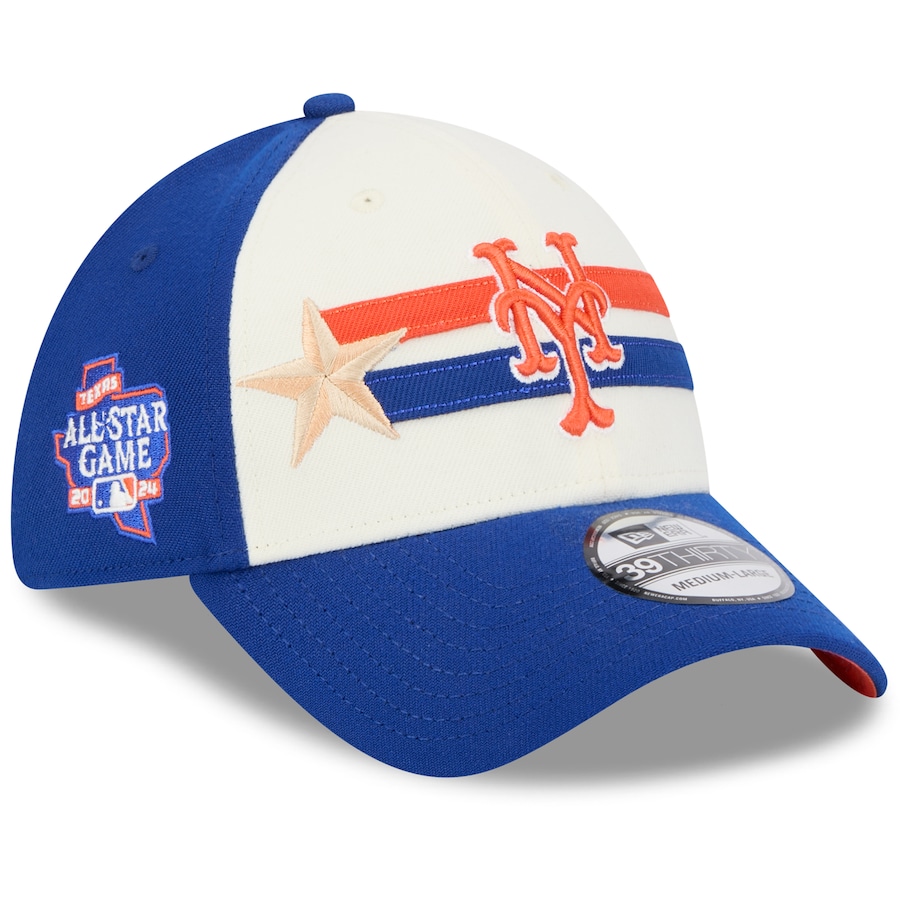 New York Mets New Era 2024 MLB All-Star Game Workout 39THIRTY Flex Hat - Cream/Royal