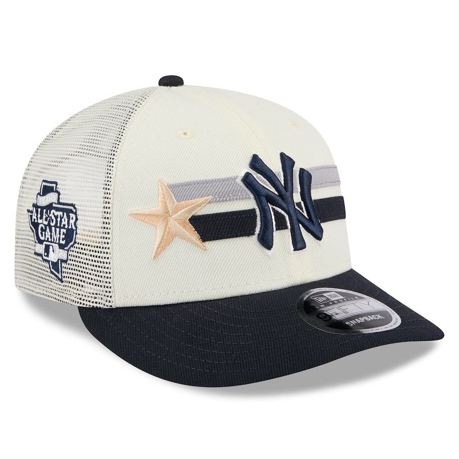 New York Yankees New Era 2024 MLB All-Star Game Workout Meshback Low Profile 9FIFTY Snapback Hat - Cream/Navy