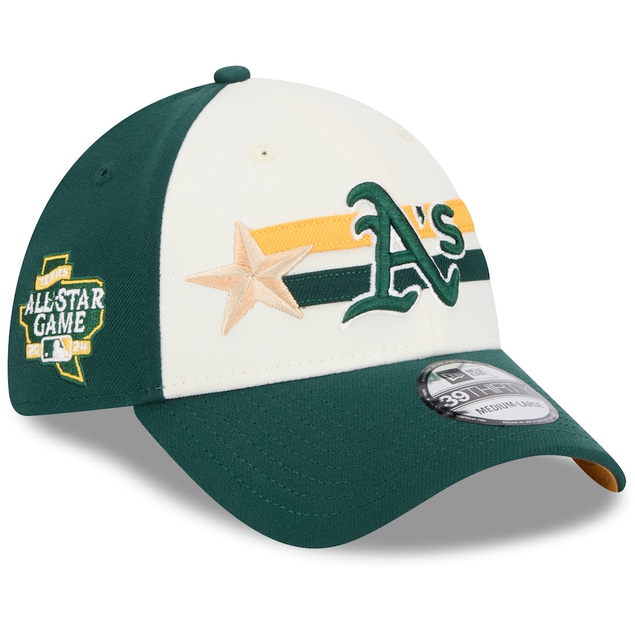 Oakland Athletics New Era 2024 MLB All-Star Game Workout 39THIRTY Flex Hat - Cream/Green