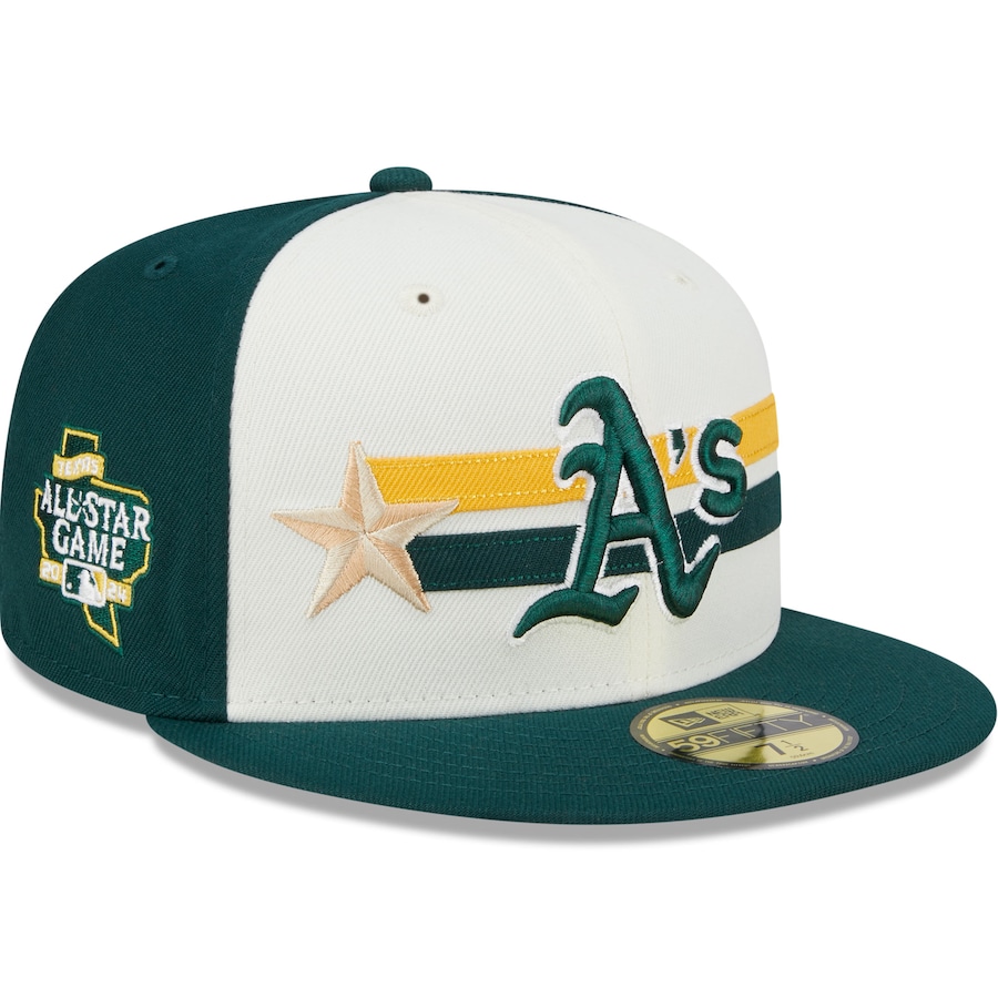 Oakland Athletics New Era 2024 MLB All-Star Game Workout 59FIFTY Fitted Hat - Cream/Green