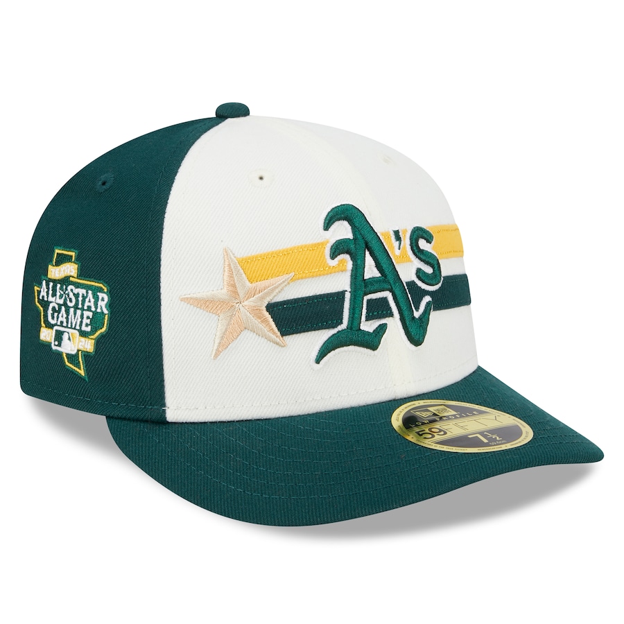 Oakland Athletics New Era 2024 MLB All-Star Game Workout Low Profile 59FIFTY Fitted Hat - Cream/Green